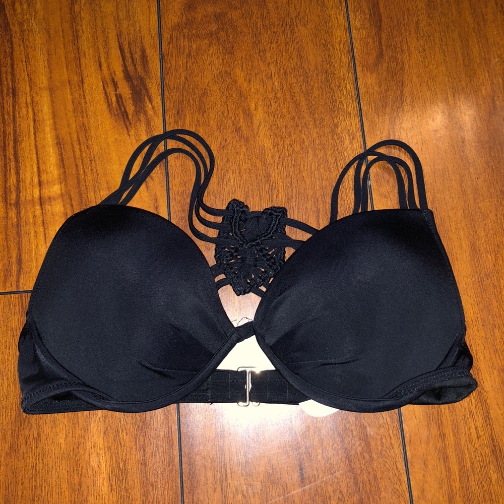 Black strappy swimsuit